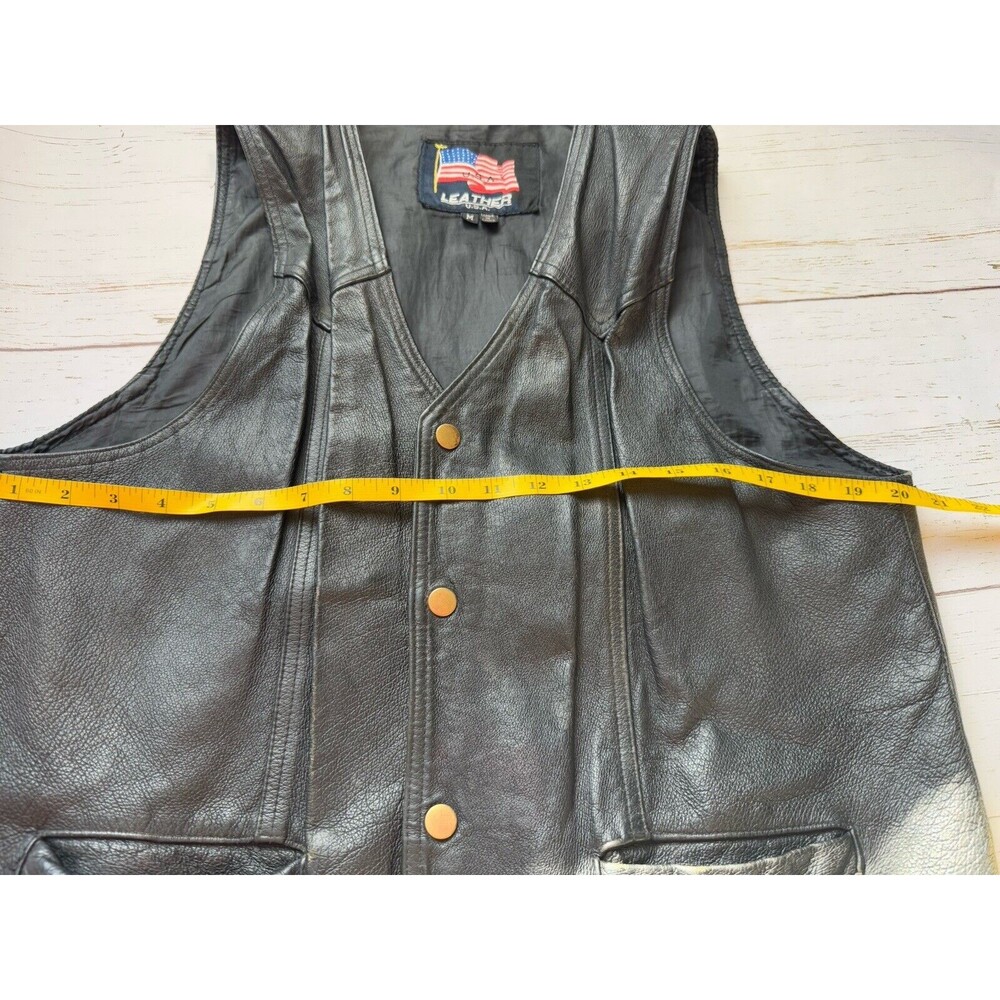Vietnam Veteran Leather Vest Adult Medium Armed Forces Military - Picture 15 of 16
